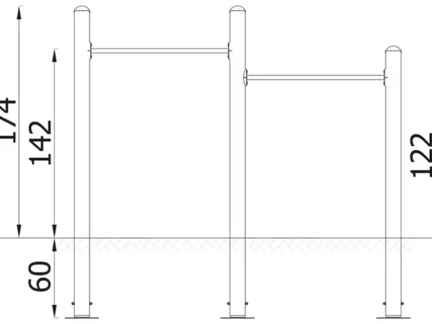 A4K dobbel Pull-up bars