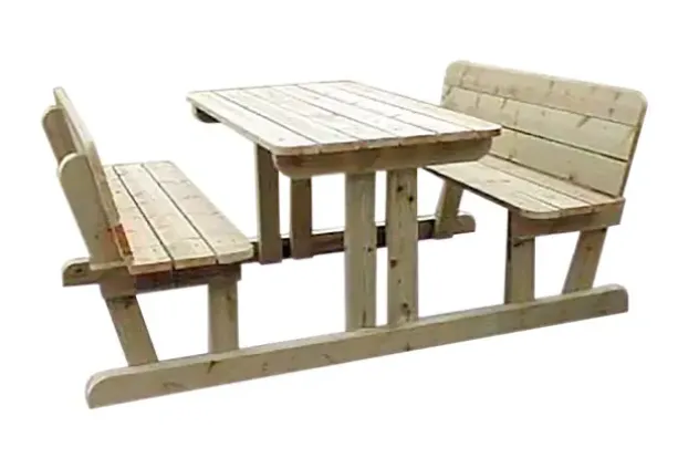 Bord/benk for voksne med rygg
