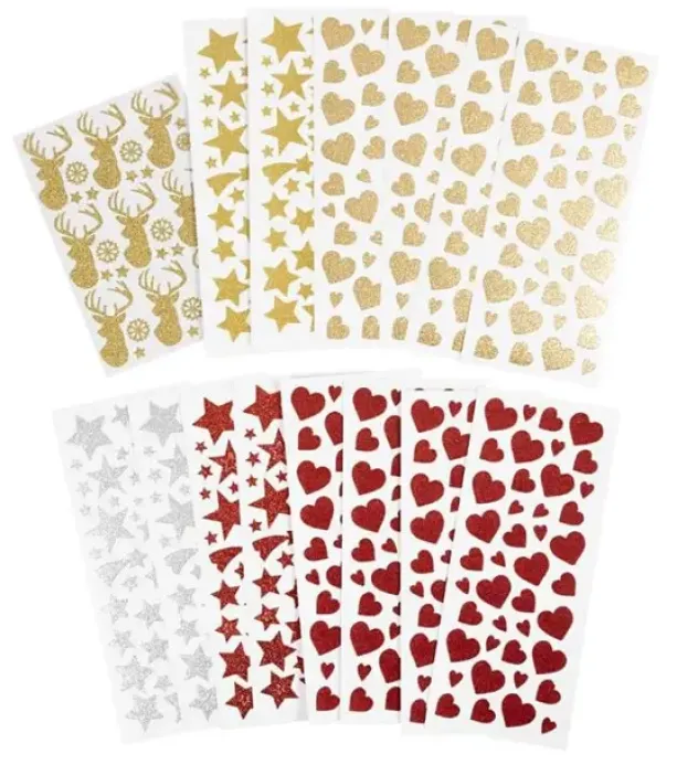 Glitterstickers jul