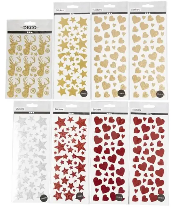 Glitterstickers jul