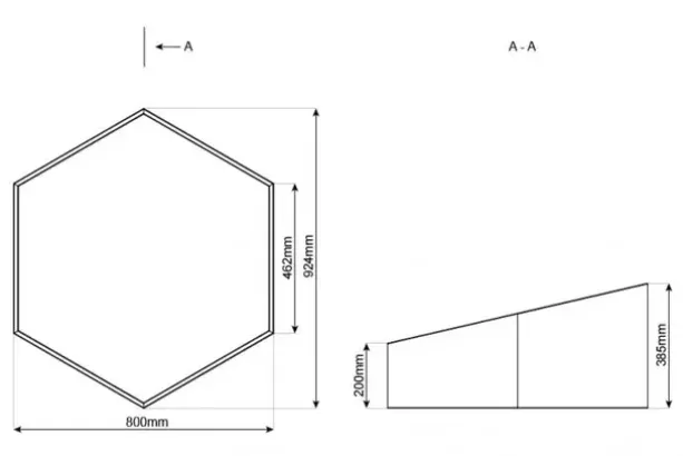 Hexa modul lekekrok m blå madrass