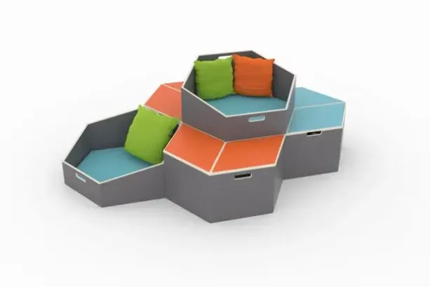 Hexa modul oppbevaringsboks orange