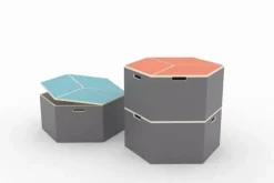 Hexa modul oppbevaringsboks blå