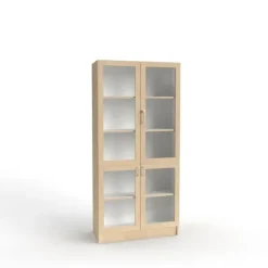 Orden materialskap 4 glassdører bjørk