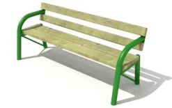 Parkbenk med rygg mobil
