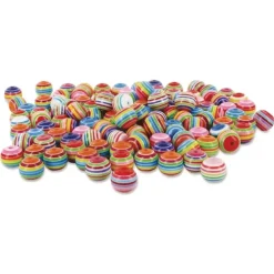 Plastperler stripete runde