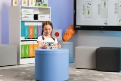 Sittepuff lys blå