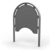 Sperreplate med metallbue