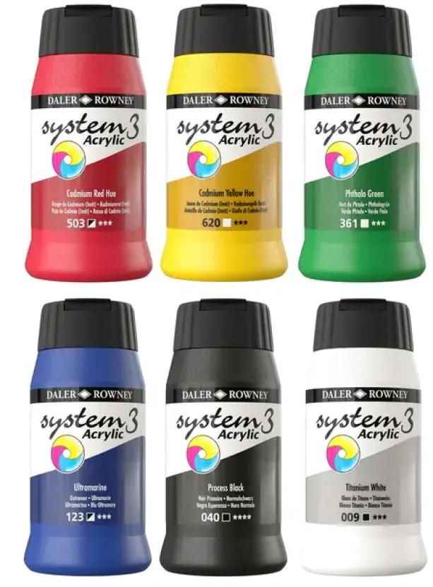 System3 akrylmaling grunnsett