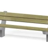 Trebenk med rygg på betongramme