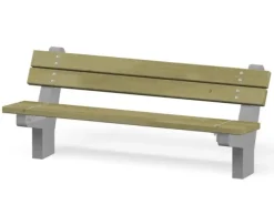 Trebenk med rygg på betongramme