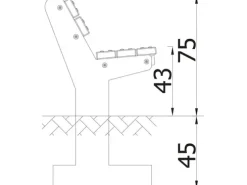 Trebenk med rygg på betongramme