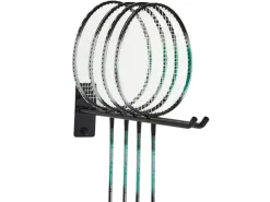 Veggoppheng til badmintonracketer